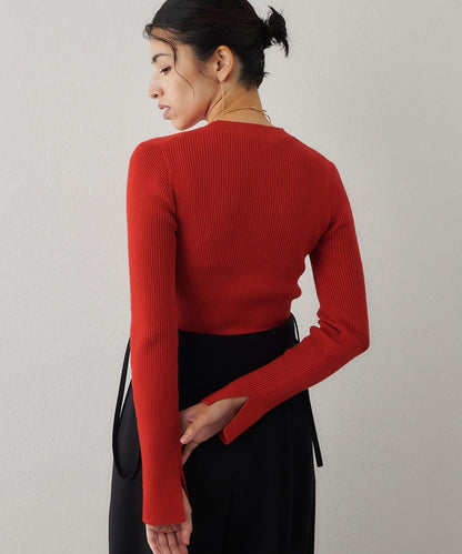 羅紋針織圓領套頭衫