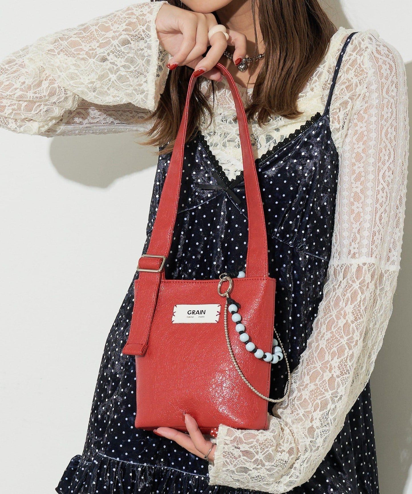 【GRAIN/グレイン】帶珠飾掛件腰包