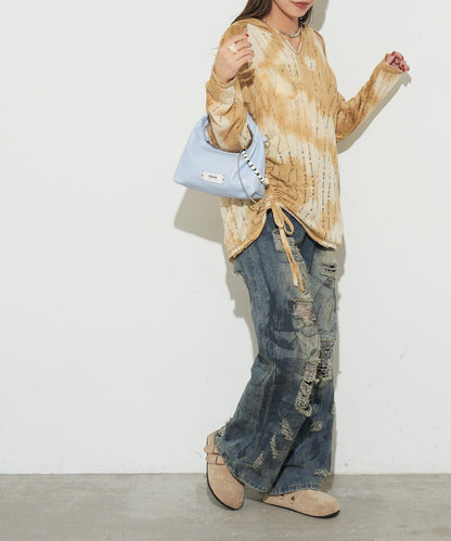 【GRAIN/グレイン】帶珠子掛飾2用手提包