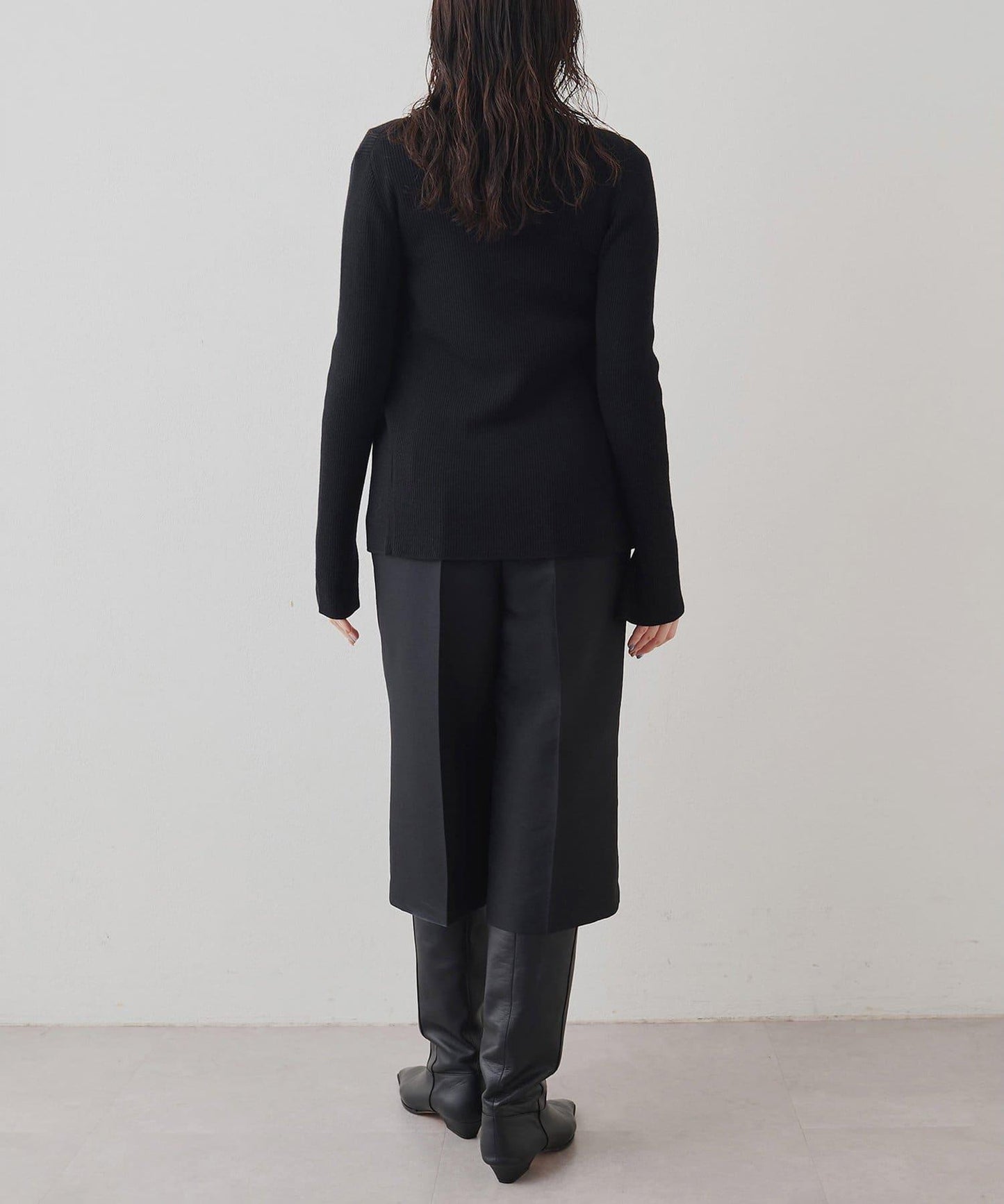 羅紋針織圓領套頭衫