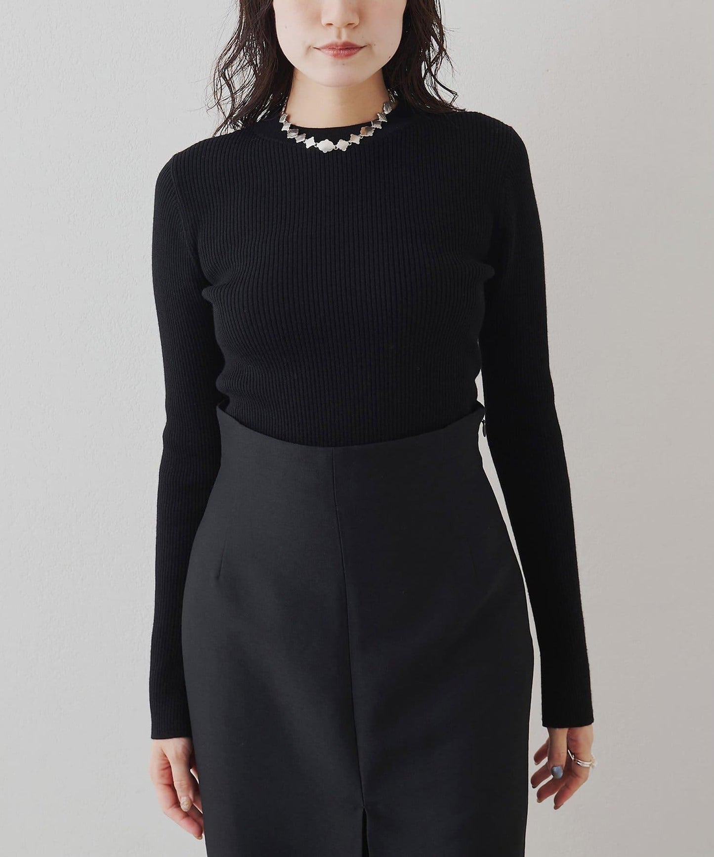 羅紋針織圓領套頭衫