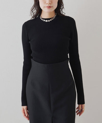 羅紋針織圓領套頭衫