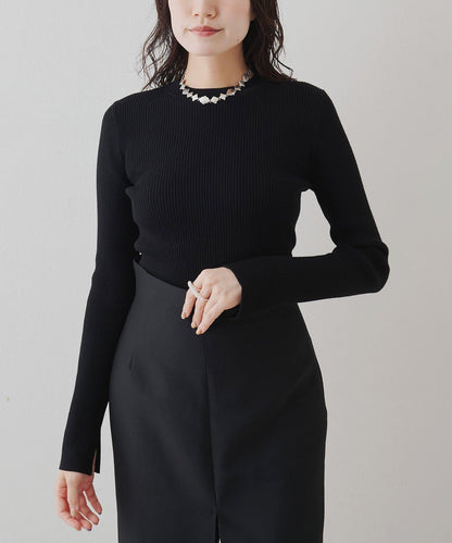 羅紋針織圓領套頭衫