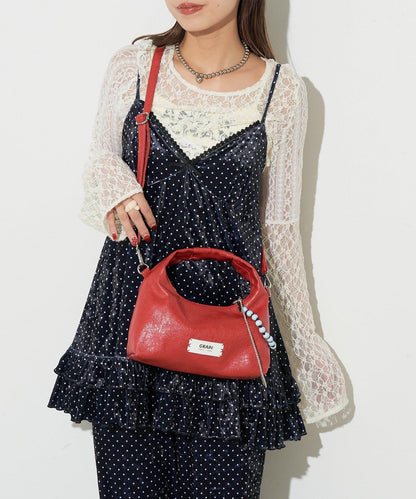 【GRAIN/グレイン】帶珠子掛飾2用手提包