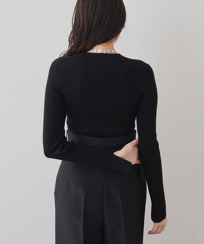 羅紋針織圓領套頭衫