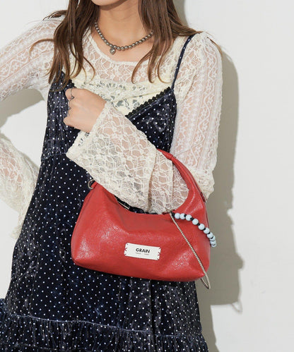 【GRAIN/グレイン】帶珠子掛飾2用手提包