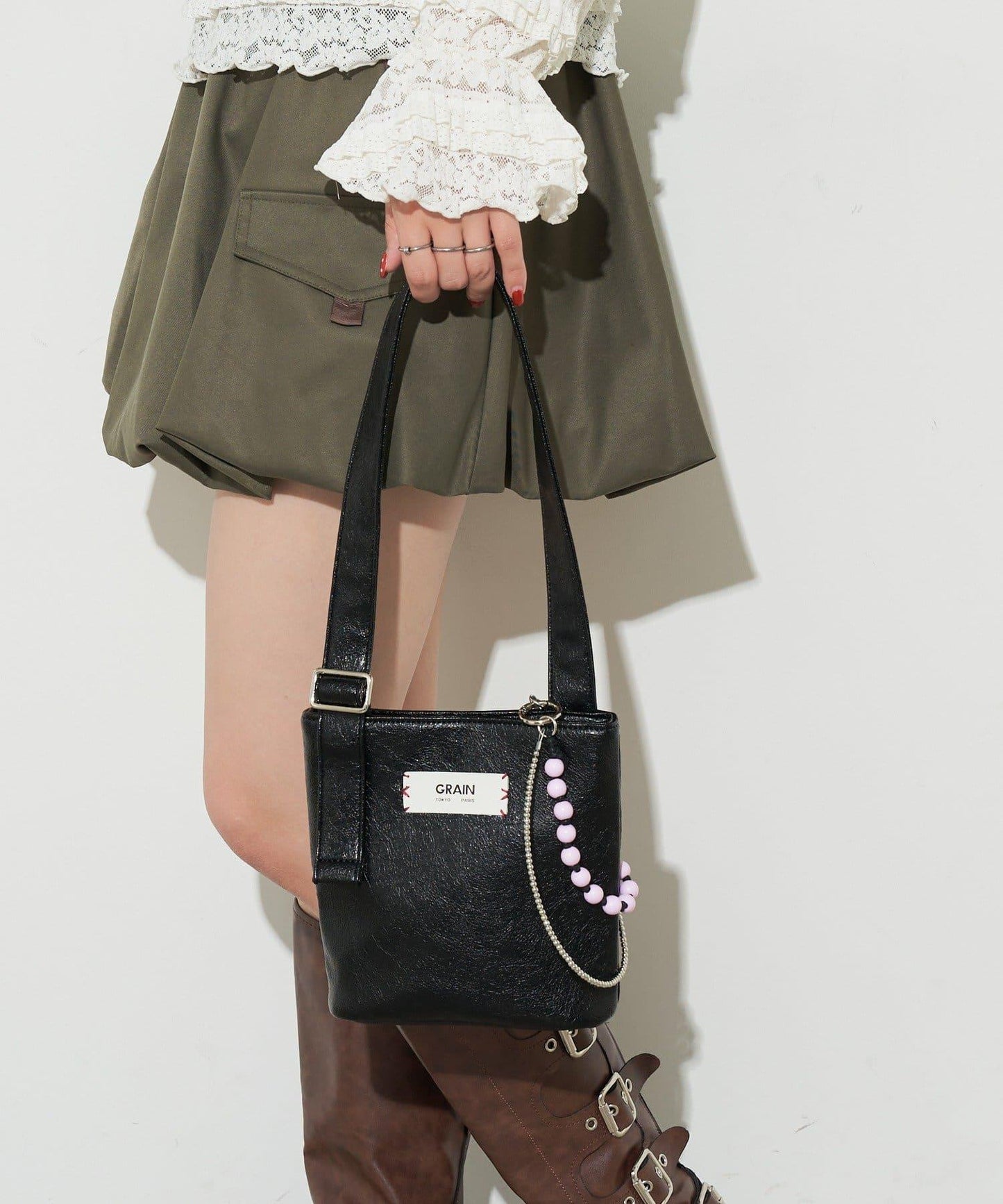【GRAIN/グレイン】帶珠飾掛件腰包