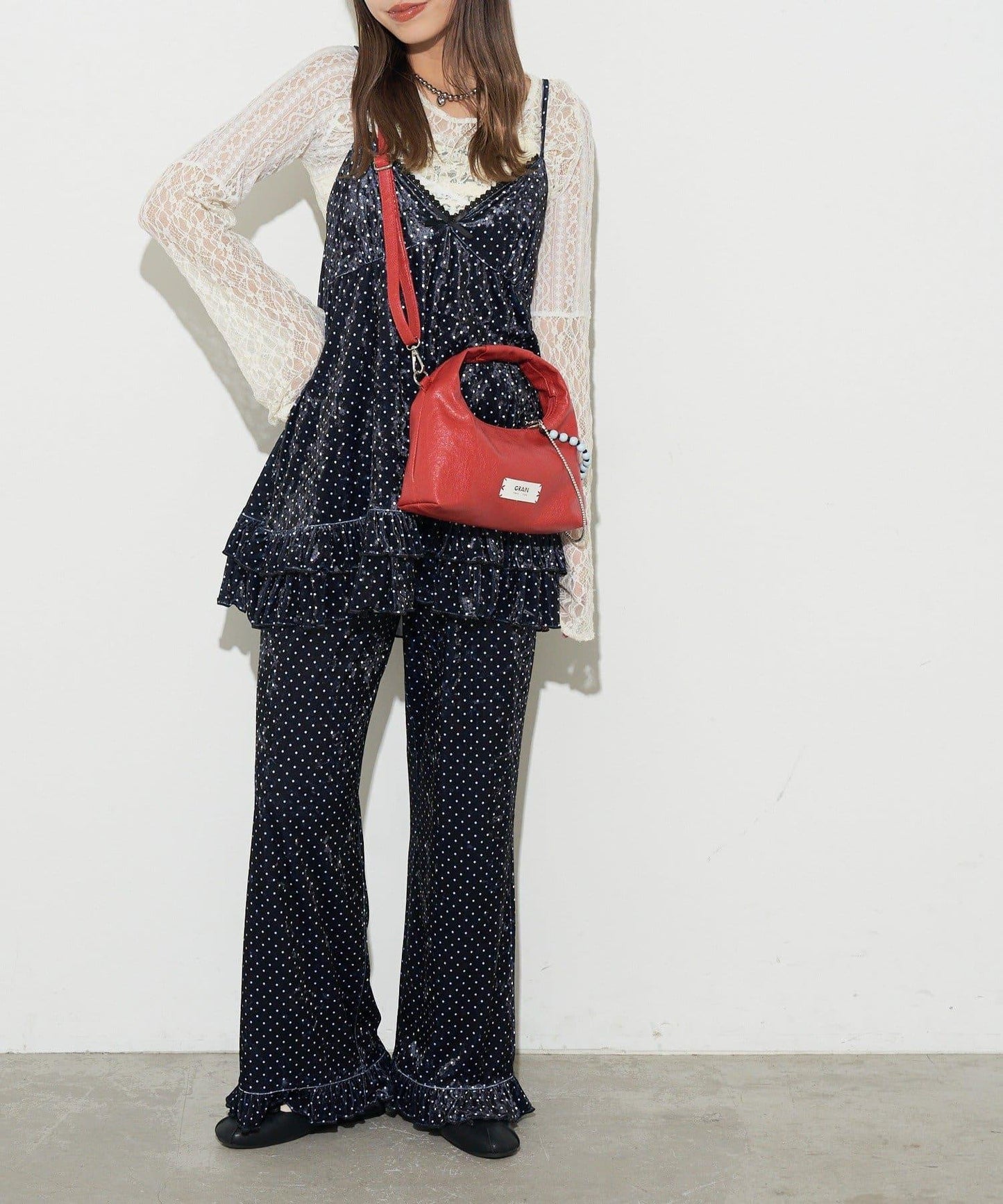 【GRAIN/グレイン】帶珠子掛飾2用手提包