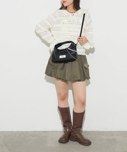 【GRAIN/グレイン】帶珠子掛飾2用手提包