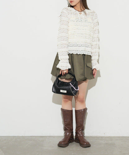 【GRAIN/グレイン】帶珠子掛飾2用手提包