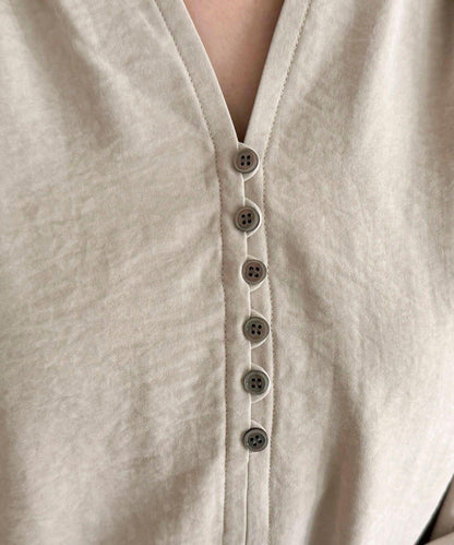 磨毛滾邊褶皺女襯衫