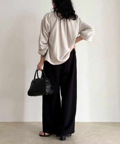 磨毛滾邊褶皺女襯衫