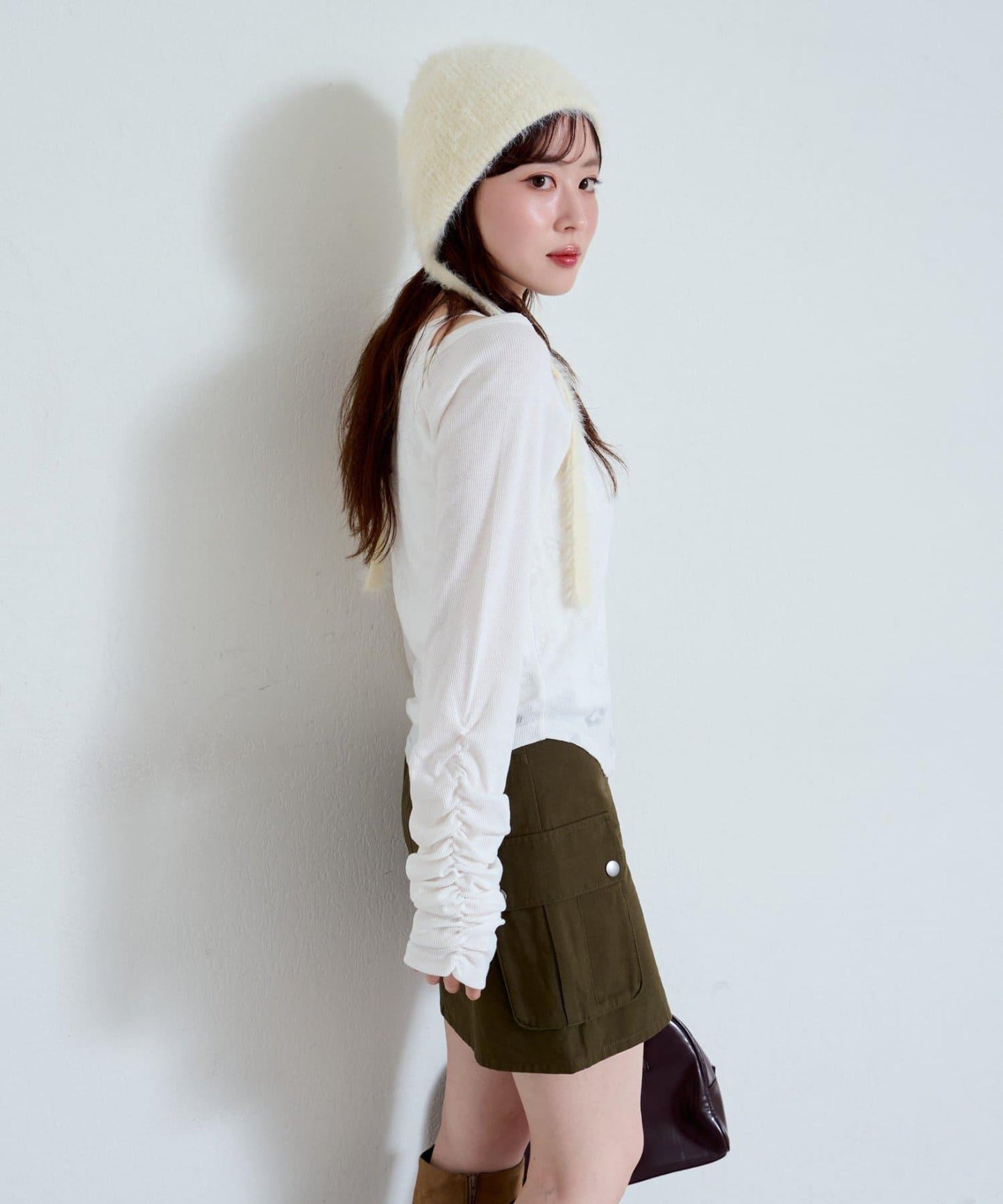 【Kastane】花卉圖案歐帕爾剪裁上衣套裝