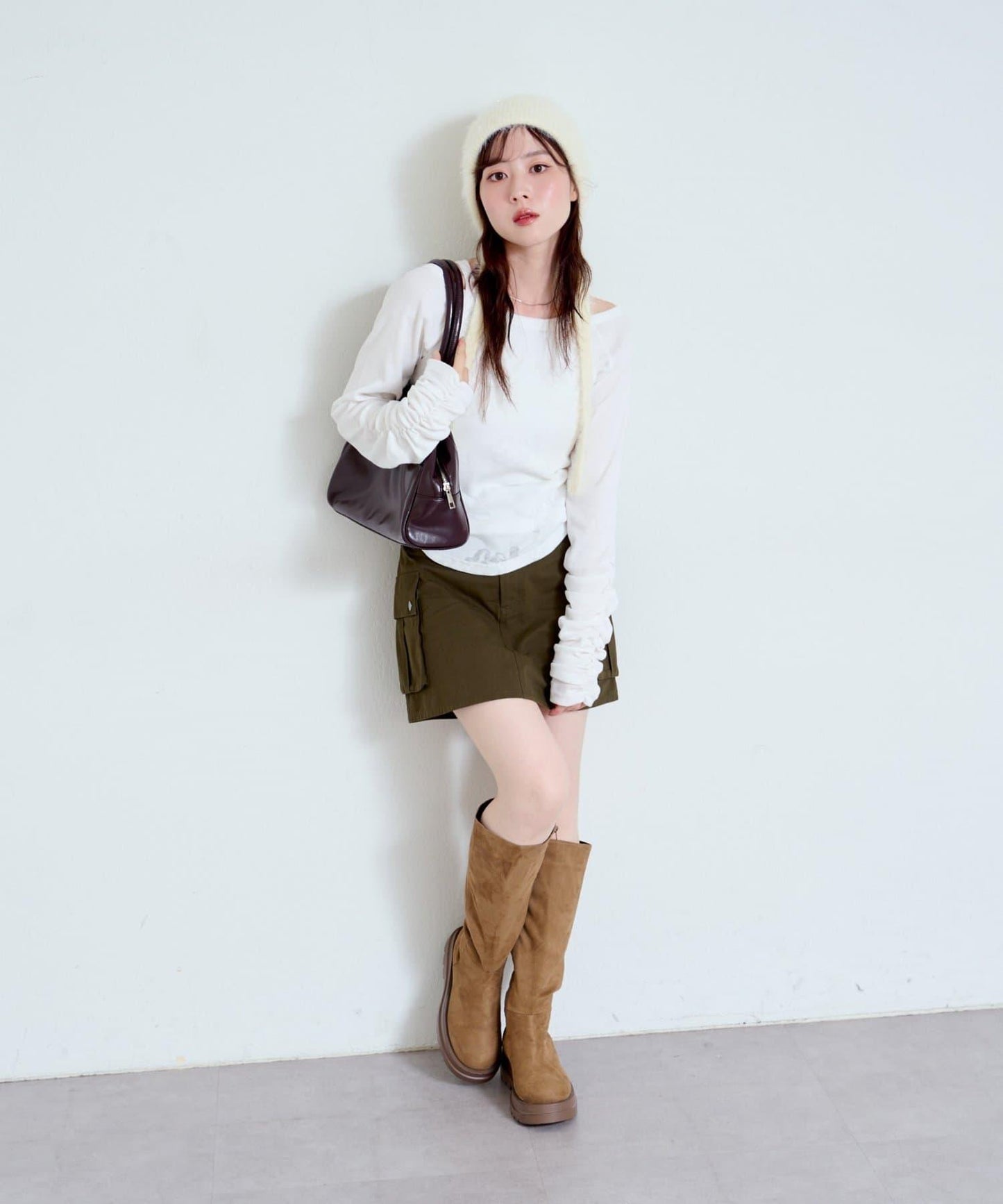 【Kastane】花卉圖案歐帕爾剪裁上衣套裝