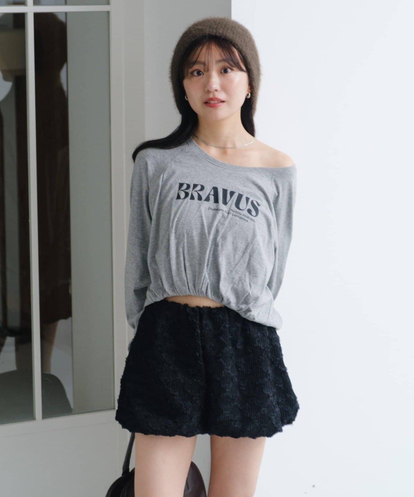 【Kastane】褶皺Logo短袖T恤