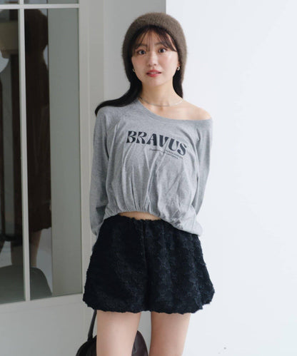 【Kastane】褶皺Logo短袖T恤