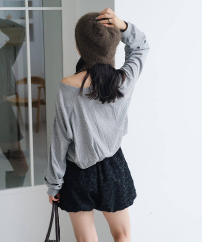 【Kastane】褶皺Logo短袖T恤