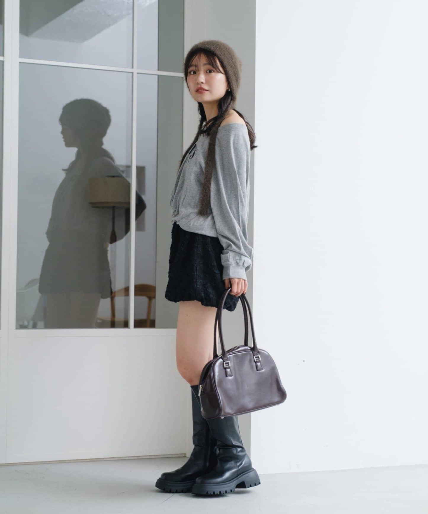 【Kastane】褶皺Logo短袖T恤