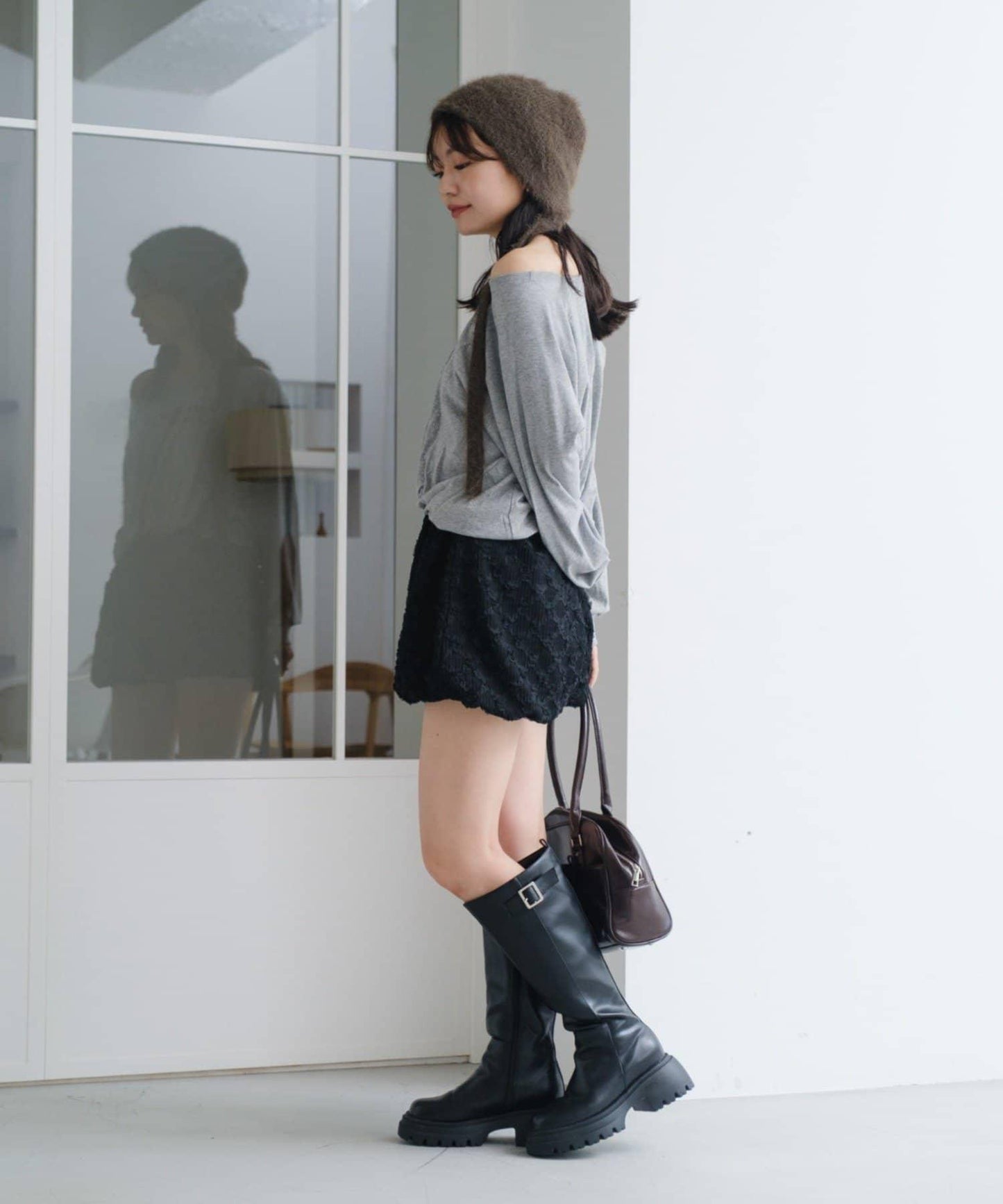 【Kastane】褶皺Logo短袖T恤