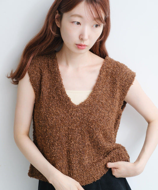 【Kastane】蝴蝶結紗線針織背心