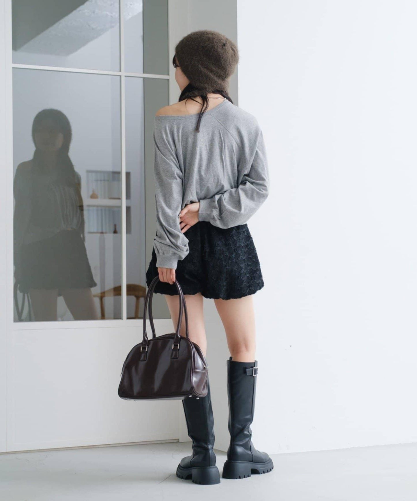 【Kastane】褶皺Logo短袖T恤