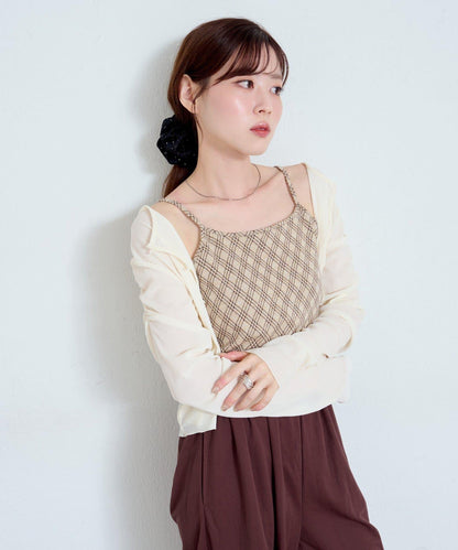 【/2尺碼可選】條紋天鵝絨植絨兩穿開衫