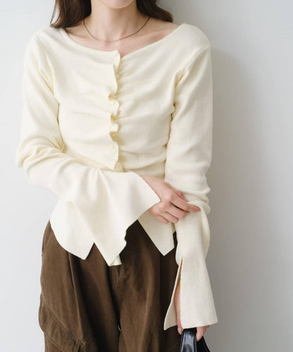 【/四色可選】前褶皺針織開衫