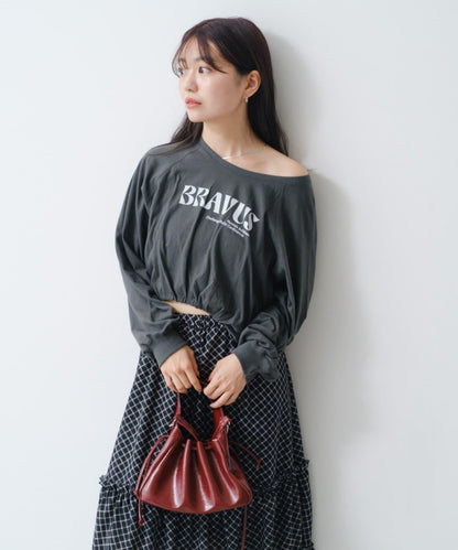 【Kastane】褶皺Logo短袖T恤