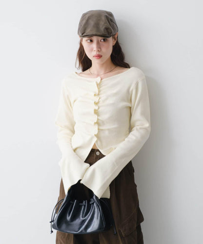 【/四色可選】前褶皺針織開衫