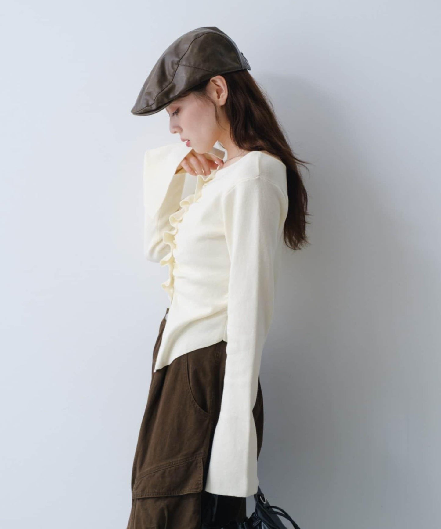 【/四色可選】前褶皺針織開衫