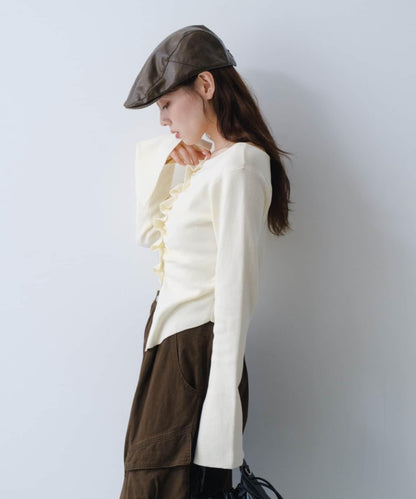 【/四色可選】前褶皺針織開衫