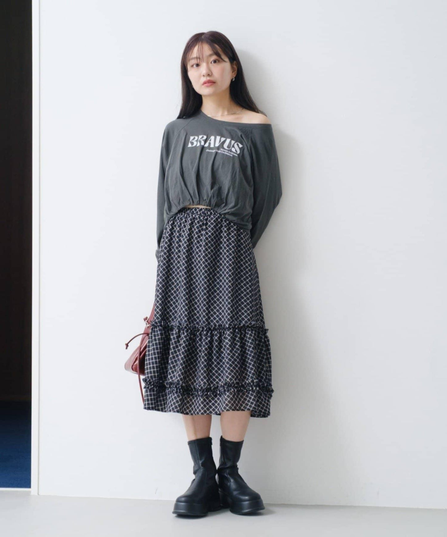 【Kastane】褶皺Logo短袖T恤