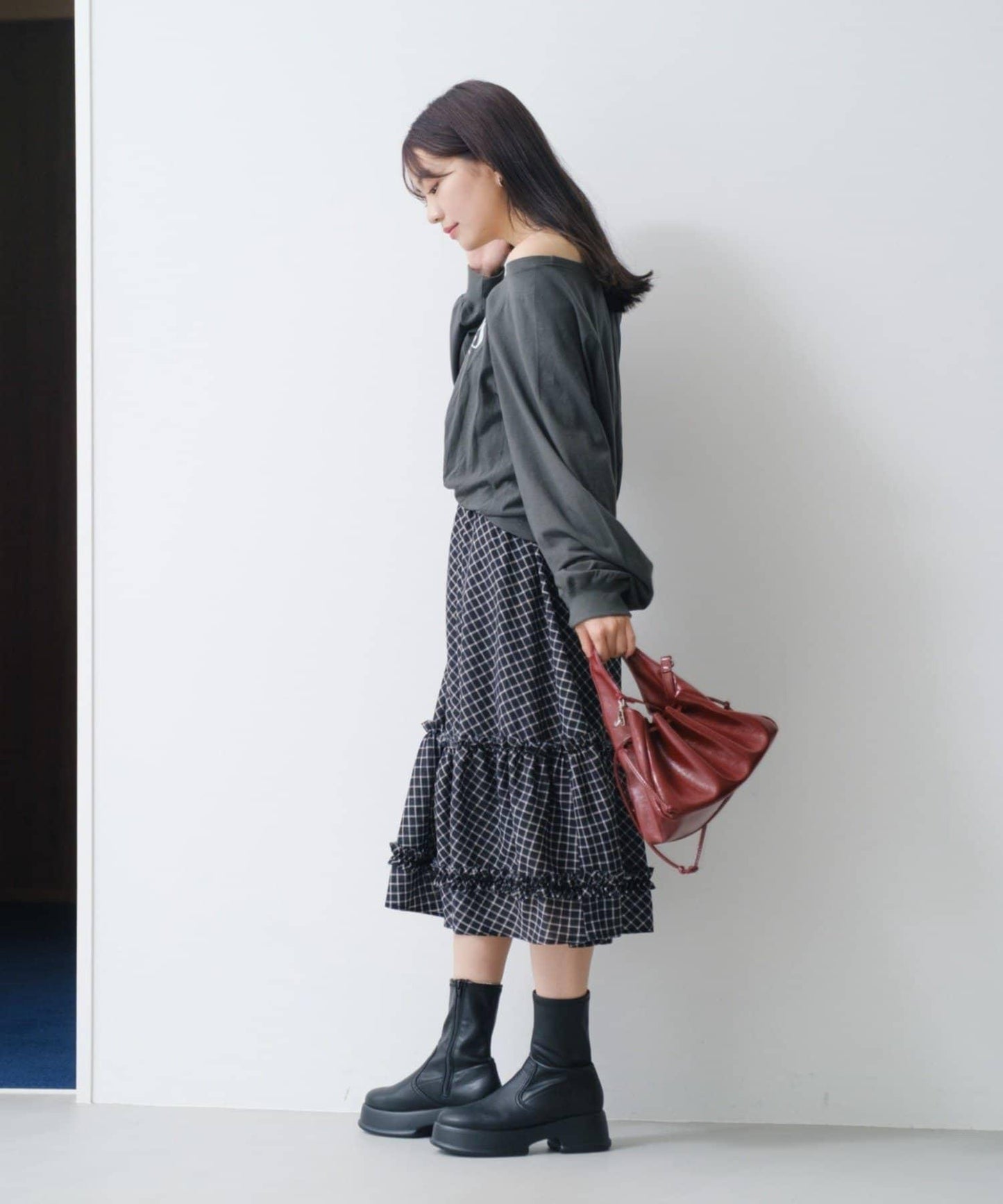 【Kastane】褶皺Logo短袖T恤