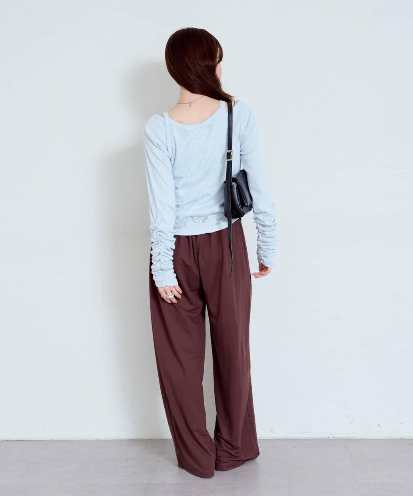 【Kastane】花卉圖案歐帕爾剪裁上衣套裝