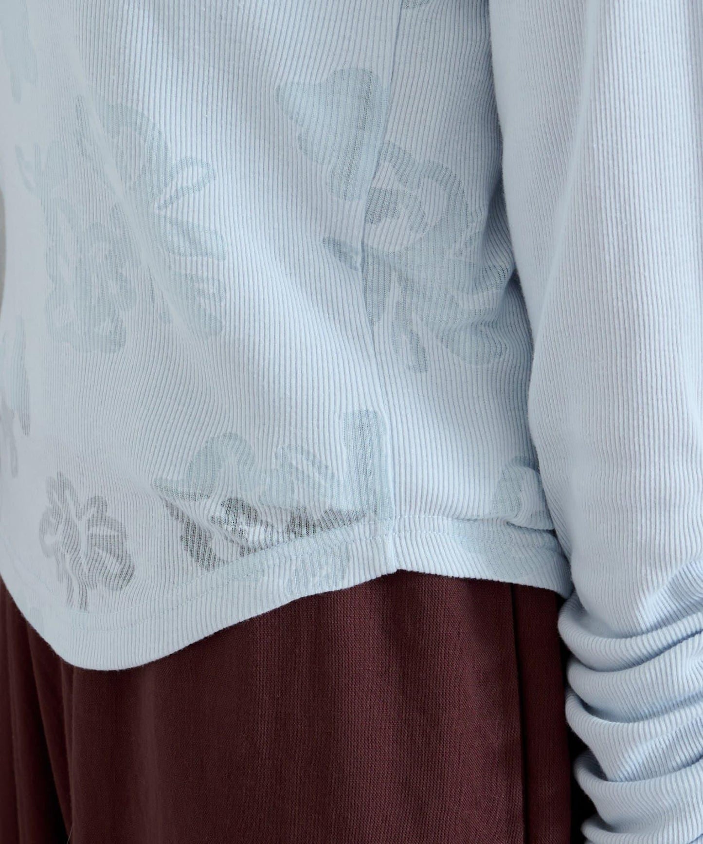 【Kastane】花卉圖案歐帕爾剪裁上衣套裝