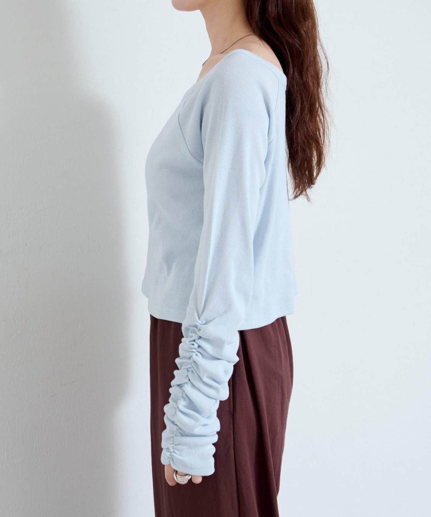 【Kastane】花卉圖案歐帕爾剪裁上衣套裝