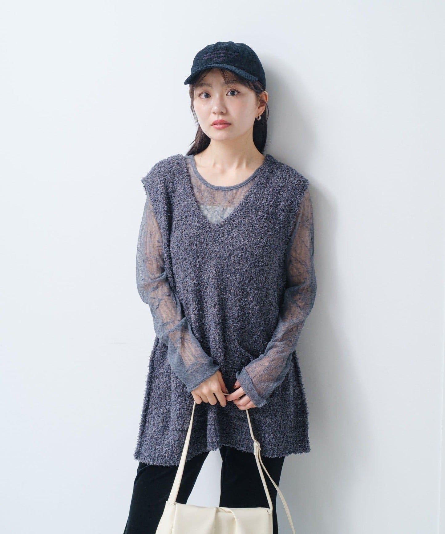 【/S.M尺碼可選】蝴蝶結紗線針織背心