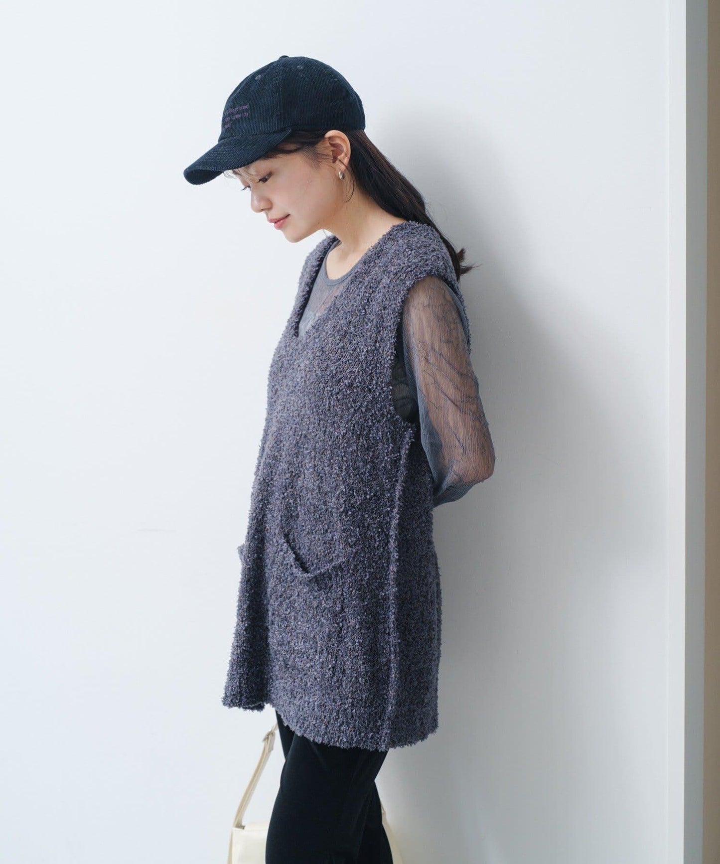 【/S.M尺碼可選】蝴蝶結紗線針織背心