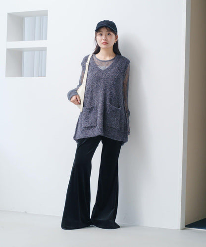 【/S.M尺碼可選】蝴蝶結紗線針織背心