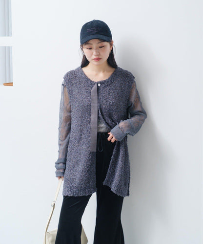 【/S.M尺碼可選】蝴蝶結紗線針織背心