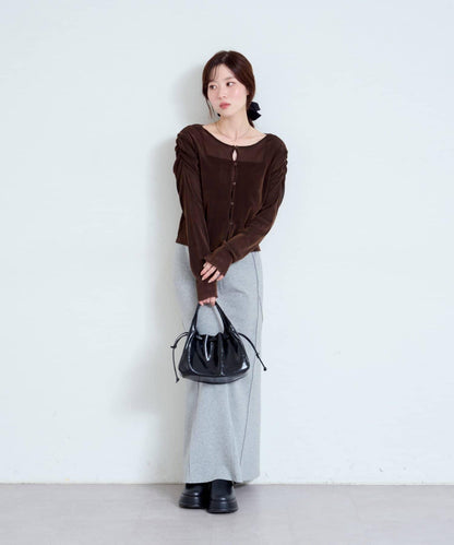 【/2尺碼可選】條紋天鵝絨植絨兩穿開衫