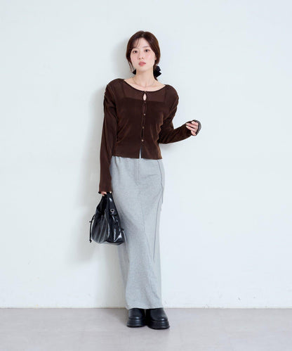 【/2尺碼可選】條紋天鵝絨植絨兩穿開衫