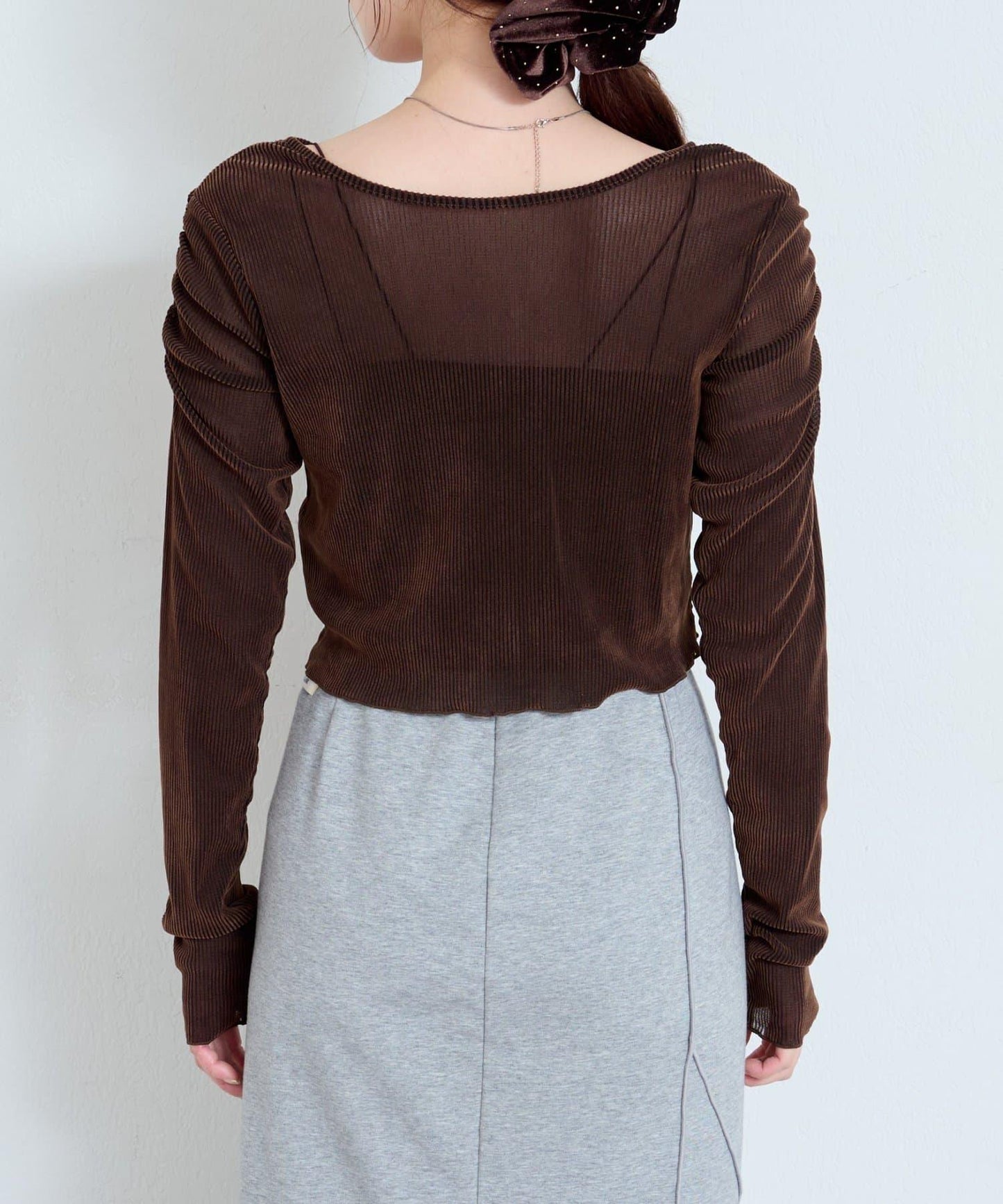 【/2尺碼可選】條紋天鵝絨植絨兩穿開衫