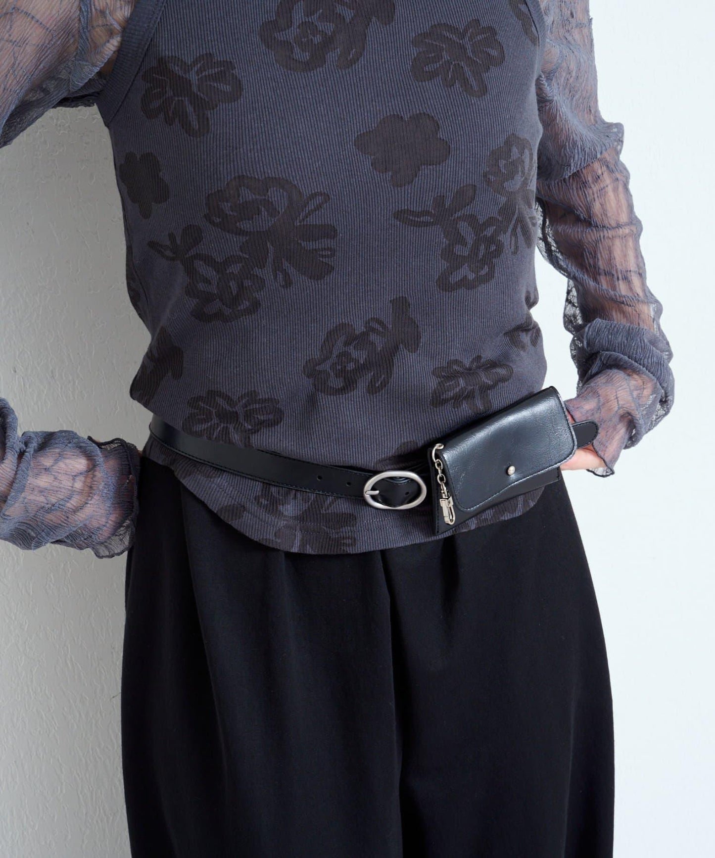 【Kastane】花卉圖案歐帕爾剪裁上衣套裝