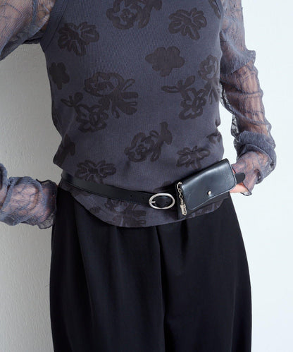 【Kastane】花卉圖案歐帕爾剪裁上衣套裝