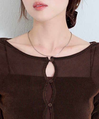 【/2尺碼可選】條紋天鵝絨植絨兩穿開衫