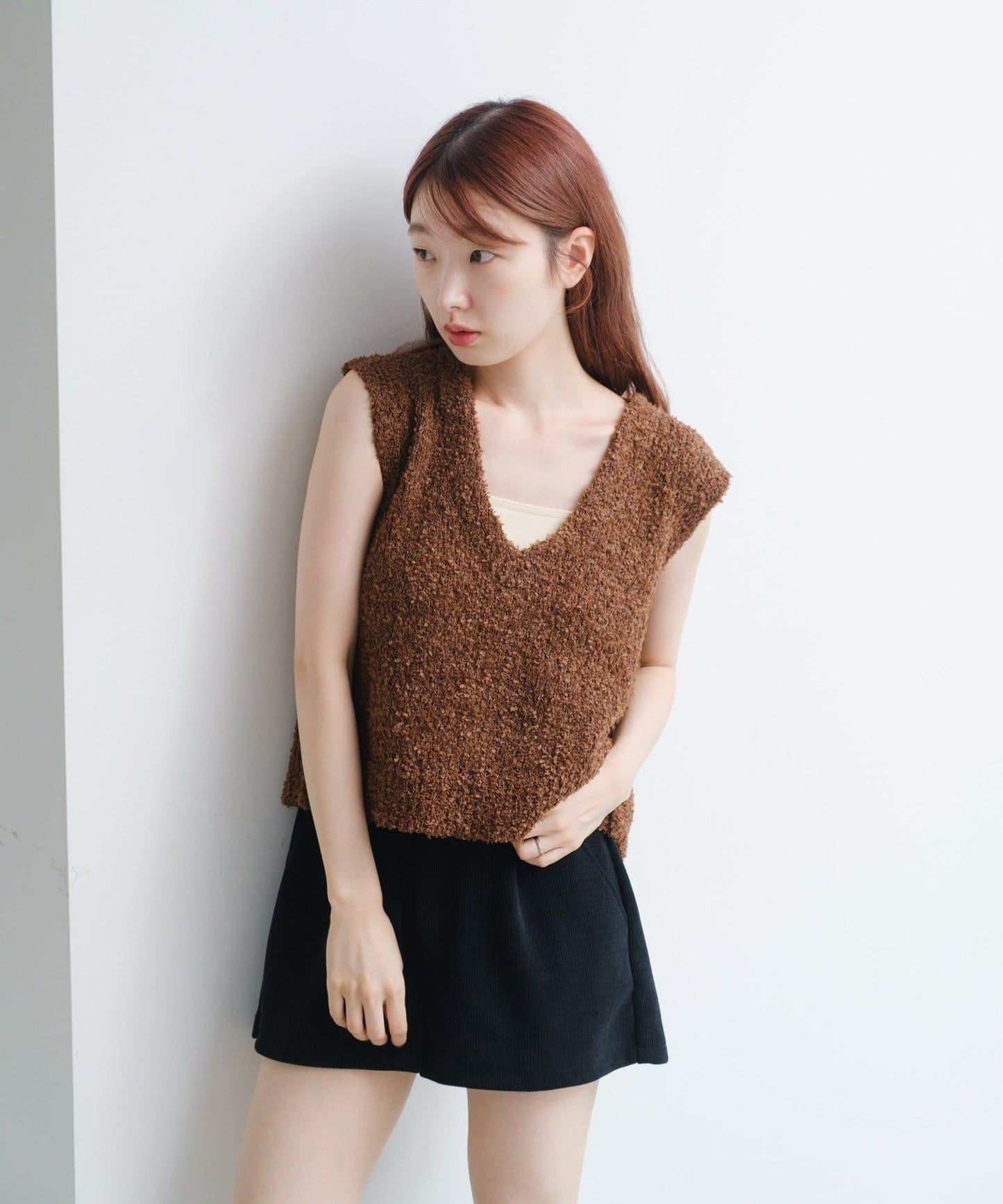 【/S.M尺碼可選】蝴蝶結紗線針織背心