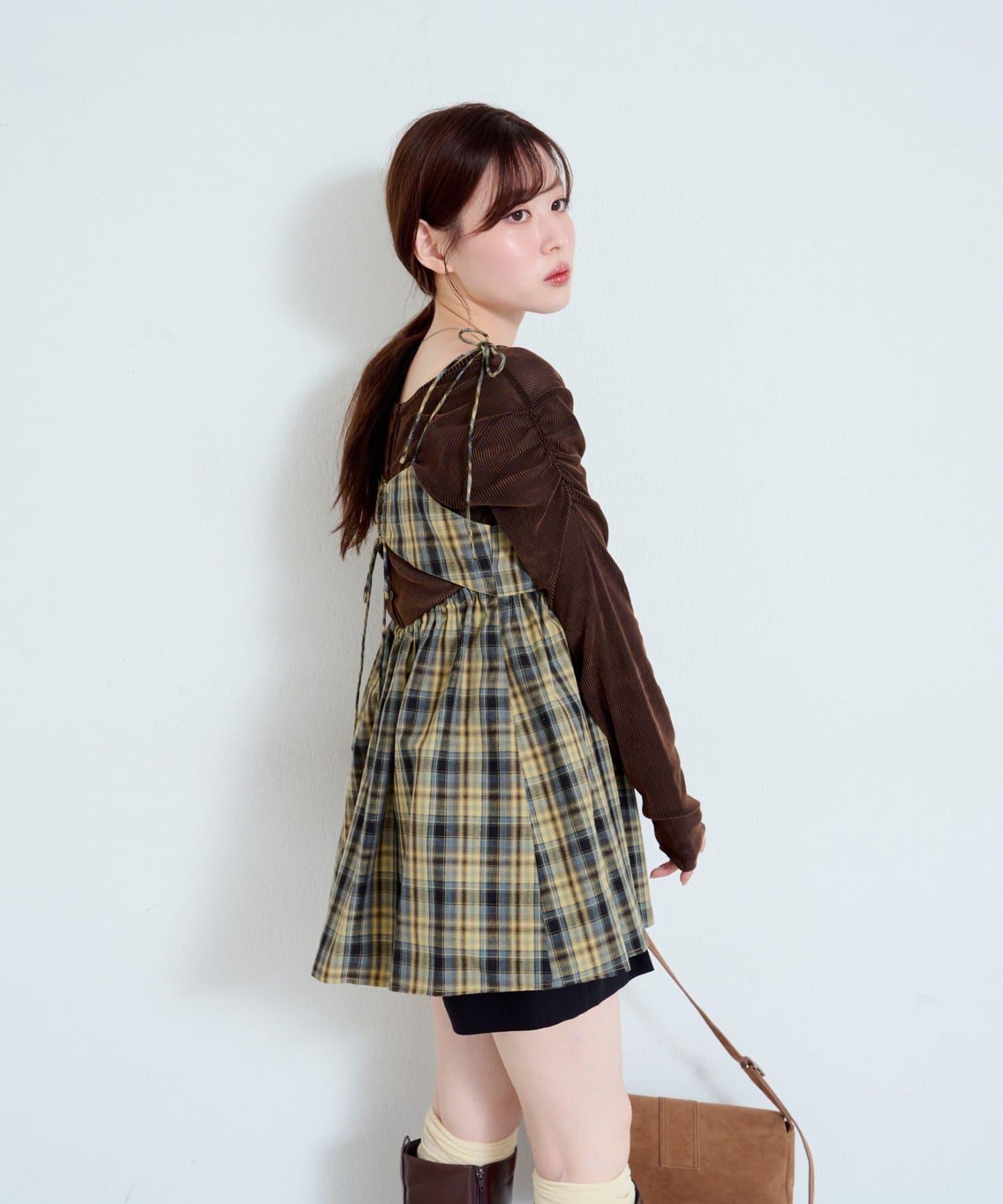 【/2尺碼可選】條紋天鵝絨植絨兩穿開衫