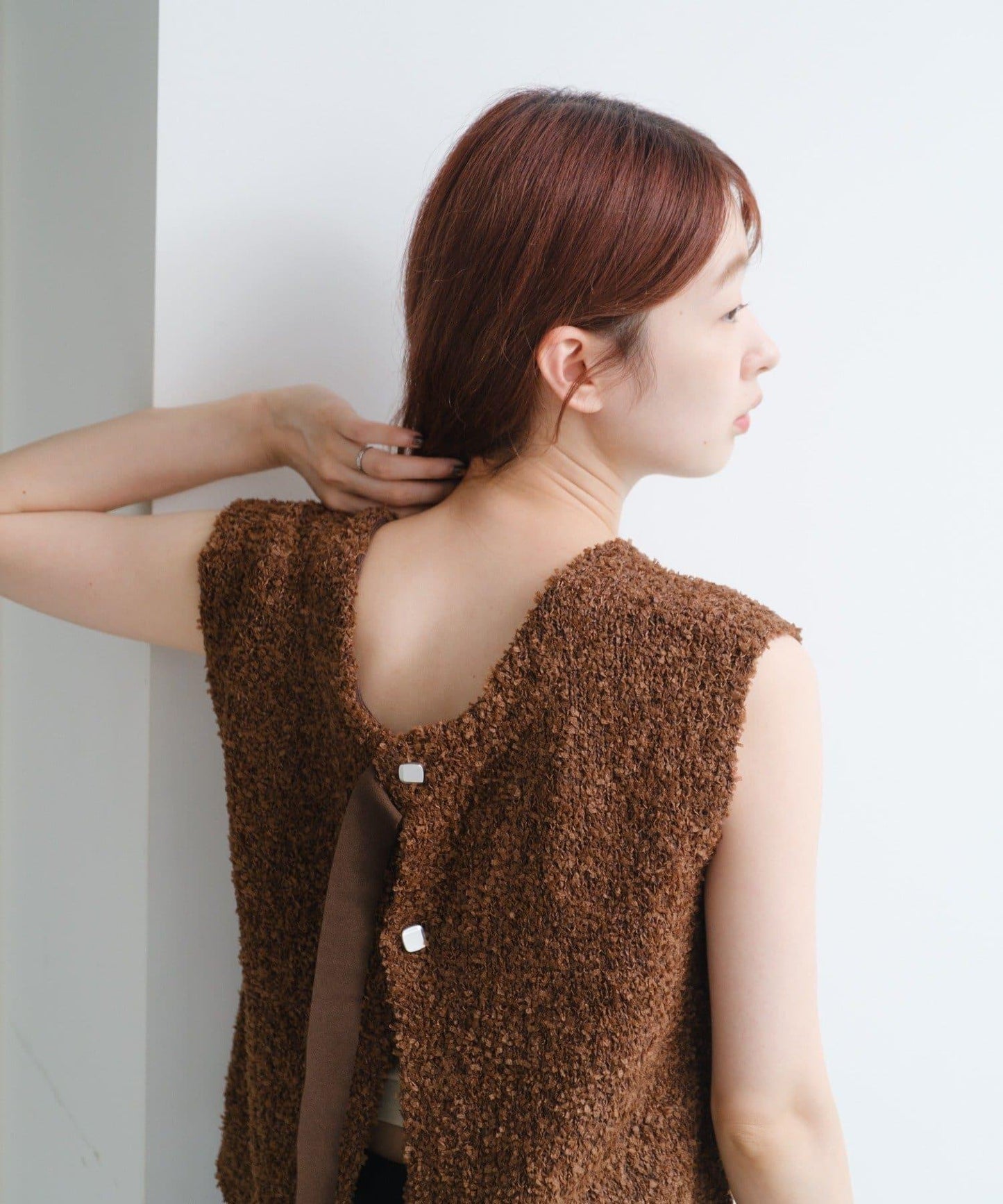 【/S.M尺碼可選】蝴蝶結紗線針織背心