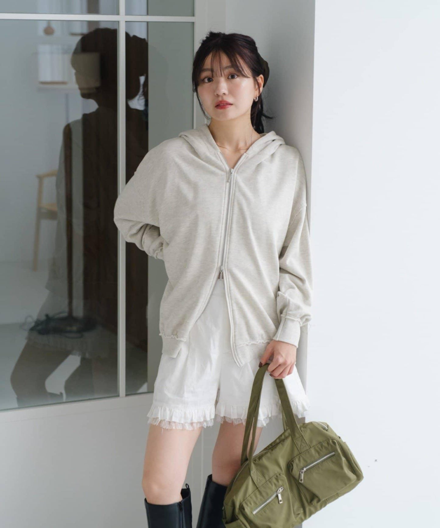 【Kastane】雙拉鍊衛衣連帽衫